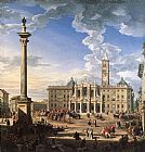 Santa Canvas Paintings - The Piazza and Church of Santa Maria Maggiore